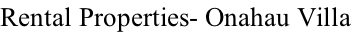 Rental Properties- Onahau Villa